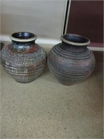 2 handcrafted Stoneware vases