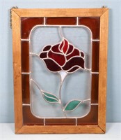 Stained Glass Rose Window Hanging