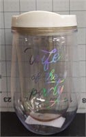 Wife of the party plastic tumbler with lid