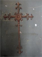 Vintage Rustic Rod Iron Metal Cross 26" Long