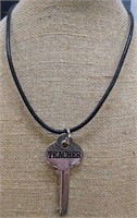 18" Drool necklace with teacher pendant