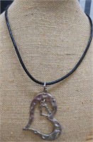 18" Drool necklace with heart pendant