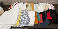 Box of Vintage Fabric & Linens