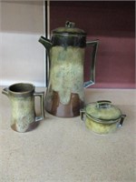 Vintage Ceramic Coffee/Tea set 3 piece Signed