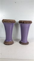 (2) Elegant Purple  Vase