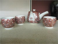 Vintage Ceramic  Japanese Side handle teapot set