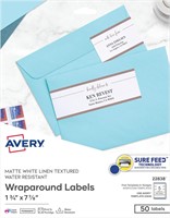 Avery Labels  White  7.85x1.75  Pack 50