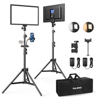 RALENO 2 Packs LED Video Light and 75inches Stand