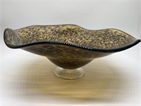 Art Glass Footed Centerpiece Bowl