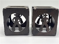 Pair of Western Cowboy Themed Tissue Holders