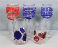 5pc. G. Brian Corning Glass Stemware