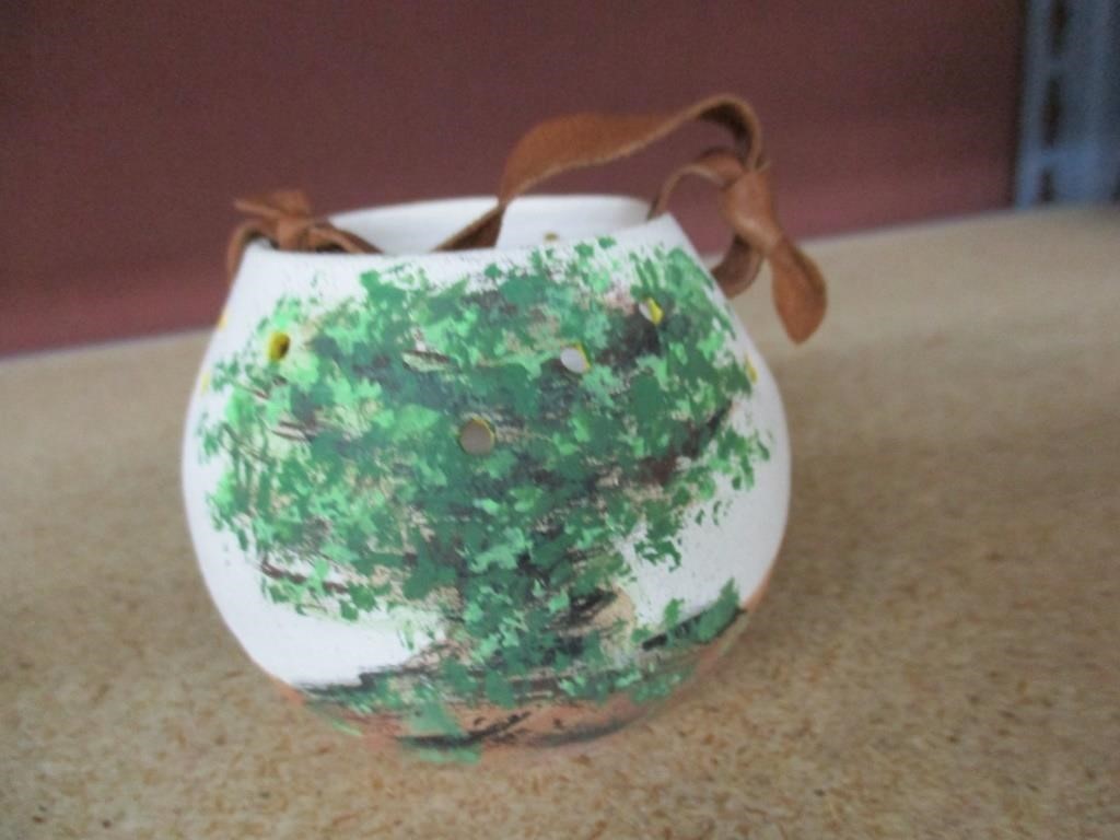 Vintage Small Southwest painted tree ornament
