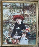 Gold Framed Renoir Two Sisters Print Under Glass