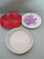 Vintage Stoneware Colorful Plates 3 items