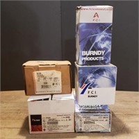 5 BOXES OF MISC VINYL CONNECTORS