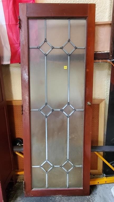 Antique Frosted Lead Glass Door