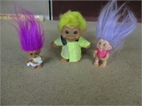 vintage Troll Dolls set of 3