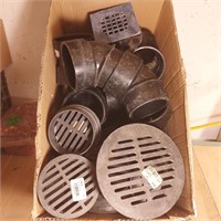 MISC ABS PIPE CONNECTORS AND ROUND GRATES 6"-4"