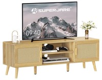 SUPERJARE Boho TV Stand for 55 Inch TV,
