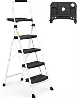 Soctone 4 Step Ladder, Folding Step Stool with