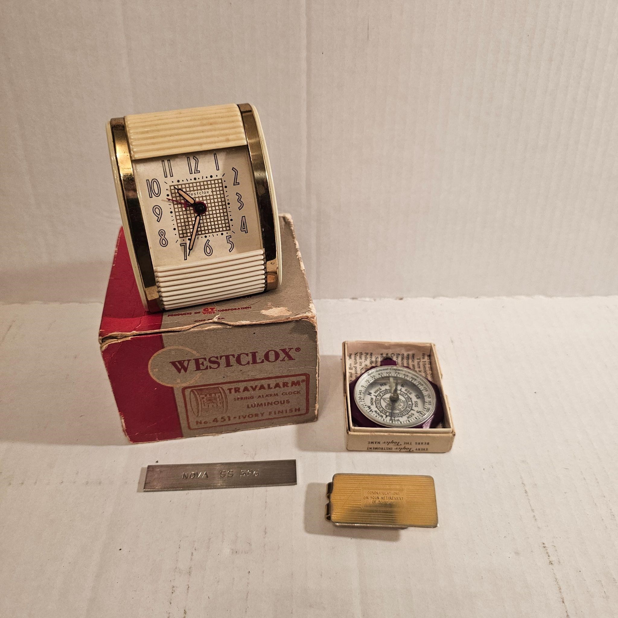 Westclox Mini Clock/Compass