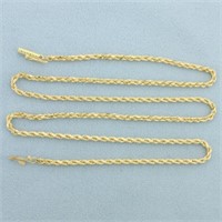 20 Inch Diamond Cut Rope Link Chain Necklace in 18