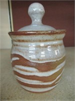 Vintage stoneware Ceramic Honey Pot