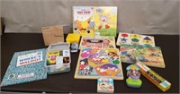 Lot of Kids Puzzles, Coloring Books & Crayons,