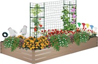 ONCEMORE Galvanized Raised Garden Bed for