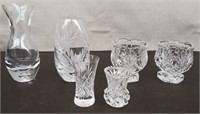 Box 6 Pieces Crystal & Glass Decor-Vases, Candle