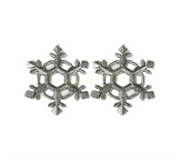 Donner & Blitzen 2PK 5" Snowflake Ornaments,