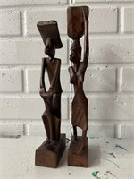 Wood Carved Man and Woman Figured