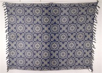 19th C. Baby-Size Jacquard Coverlet