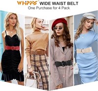 WHIPPY 4 Pack Women Wide Elastic Waist Belt