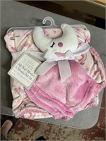 pink plush pile  baby blanket, moon snuggie