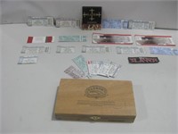 Cigar Box W/Rock Concert Ticket Stubs & Patch