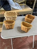 4 longaberger baskets 2 with protectors, 1999 &