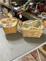 longaberger 2 baskets, 2000 with liner, and 2001