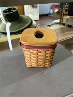 longaberger 1994 tissue basket with protector &lid
