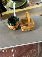 2 longaberger baskets with liner and protector an