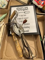 VINTAGE KITCHEN UTENSILS AND RECIPE PICTURE