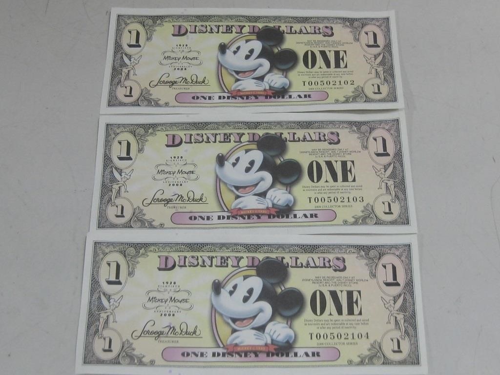 Three Disney Dollars