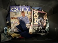 FABRIC REMNANTS AND QUILTING BOOKS