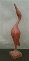 19" Wood Heron Statue