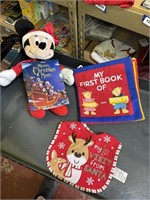 minnie with book, my first book cloth book,