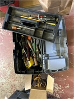 box of sanding disc. tool box of tools,& small