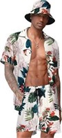 COOFANDY Men's Hawaiian Shirt and Short Set