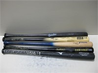 Five Wooden Baseball Bats Longest 32"