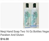 (2) 16 Oz NEQI Hand Soap w/Aloe Vera