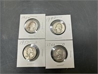 4 quarters 1934,1940,1957D,1962D